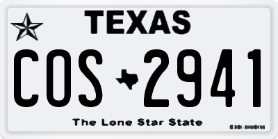 TX license plate COS2941