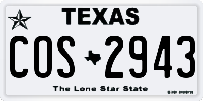 TX license plate COS2943