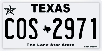 TX license plate COS2971