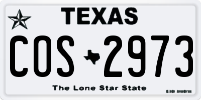 TX license plate COS2973