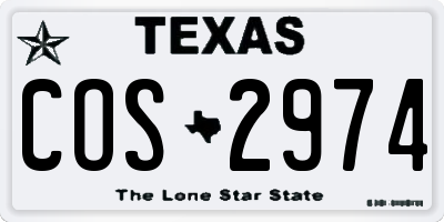 TX license plate COS2974