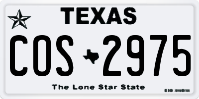 TX license plate COS2975