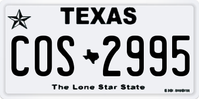 TX license plate COS2995
