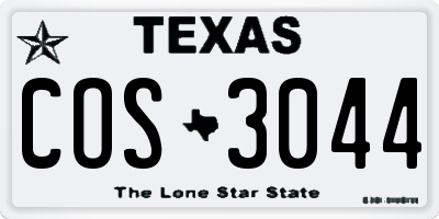 TX license plate COS3044