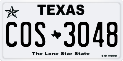 TX license plate COS3048