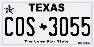 TX license plate COS3055