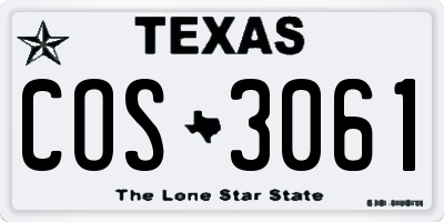 TX license plate COS3061