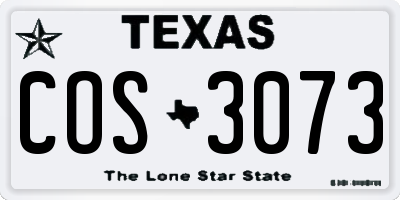 TX license plate COS3073
