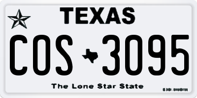 TX license plate COS3095