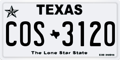 TX license plate COS3120
