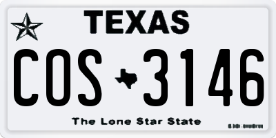 TX license plate COS3146