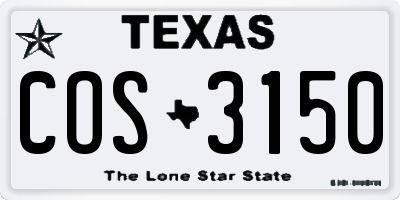 TX license plate COS3150