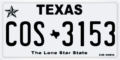 TX license plate COS3153