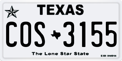 TX license plate COS3155