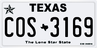 TX license plate COS3169