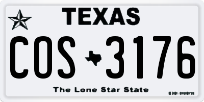 TX license plate COS3176