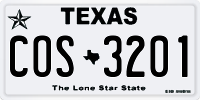 TX license plate COS3201