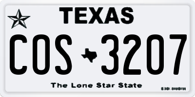 TX license plate COS3207