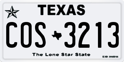 TX license plate COS3213