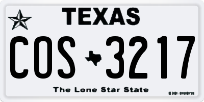 TX license plate COS3217