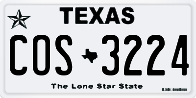 TX license plate COS3224