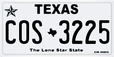 TX license plate COS3225