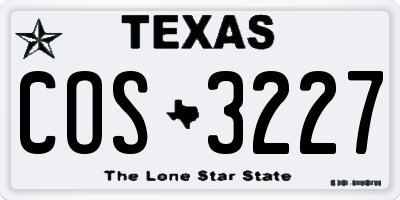 TX license plate COS3227