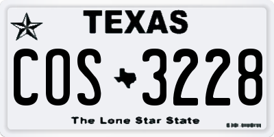 TX license plate COS3228
