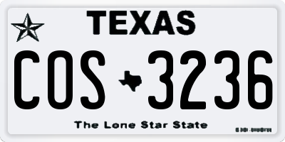 TX license plate COS3236