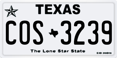 TX license plate COS3239