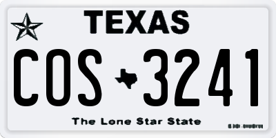 TX license plate COS3241