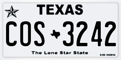 TX license plate COS3242