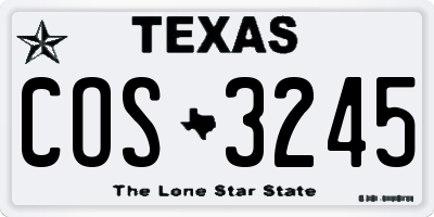TX license plate COS3245