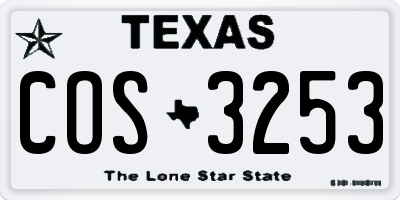 TX license plate COS3253