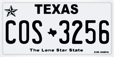TX license plate COS3256