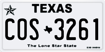 TX license plate COS3261