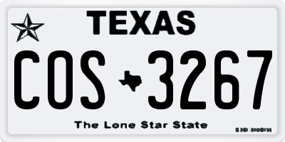 TX license plate COS3267