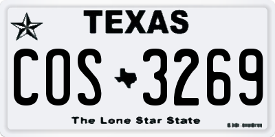 TX license plate COS3269