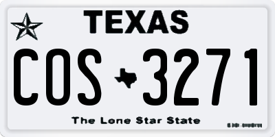 TX license plate COS3271