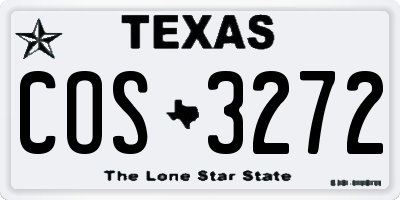 TX license plate COS3272