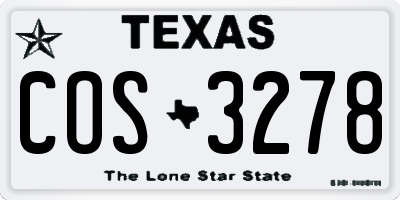 TX license plate COS3278