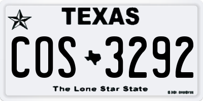 TX license plate COS3292