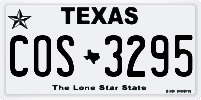TX license plate COS3295