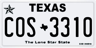 TX license plate COS3310