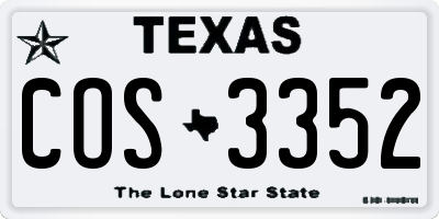 TX license plate COS3352