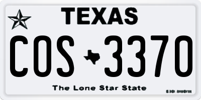 TX license plate COS3370