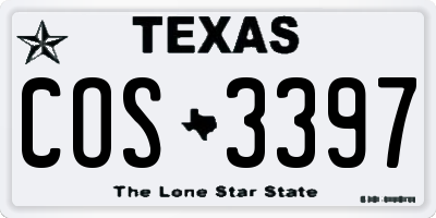 TX license plate COS3397