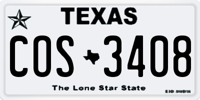 TX license plate COS3408