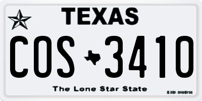 TX license plate COS3410