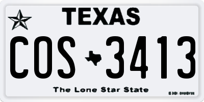 TX license plate COS3413